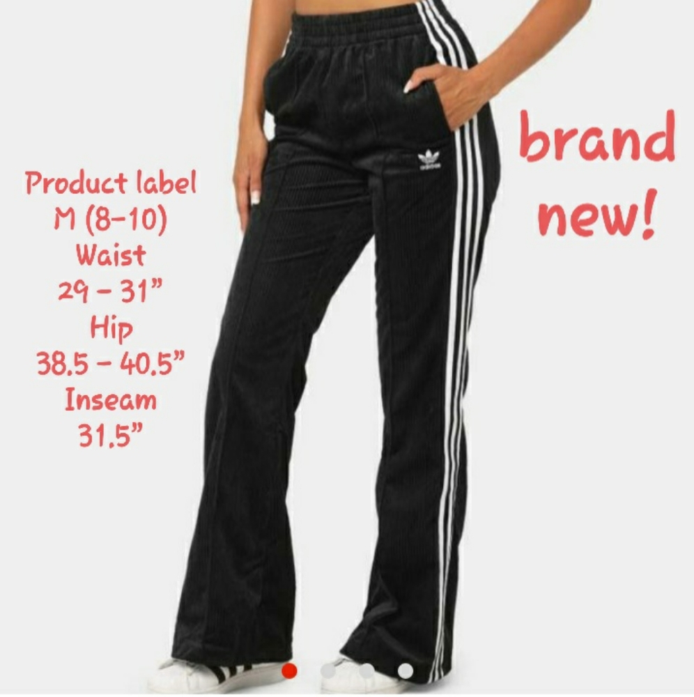 NEW RARE adicolor classics chunky black velour pants...adidas